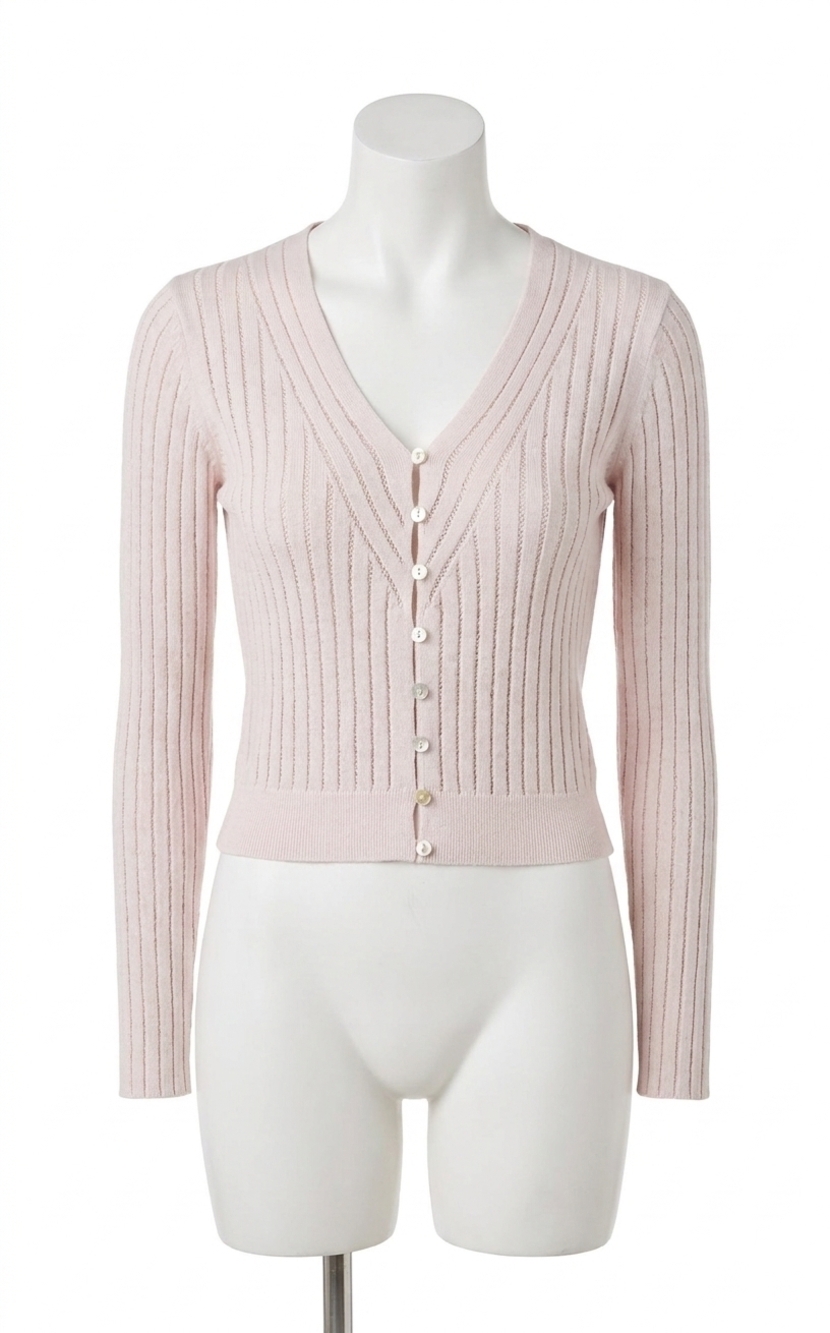 NEW BELLA DAHL fitted v-neck cardigan in pastel pink